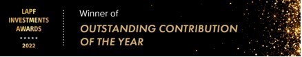 Banner showing that the National LGPS Frameworks won the Outstanding Contribution of the Year award at the 2022 LAPF Investments Awards